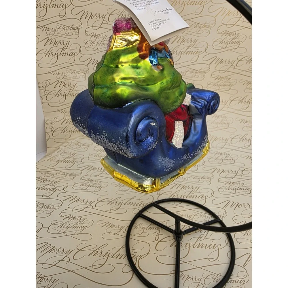 1997 Christopher Radko Disney Mickey's Sleigh Ride Roger's Gardens Exclusive